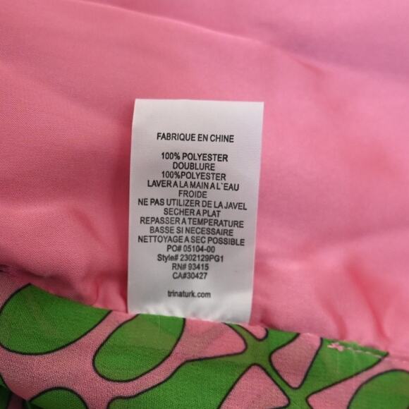 Trina Turk Womens Large Petal Print Plissé Ruffle Halter Top in Pink Dawn NEW - Picture 10 of 11